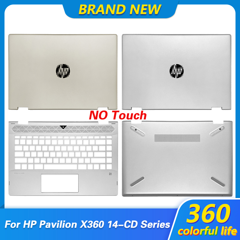 HP 파빌리온 X360 14-CD TPN-W131 노트북 케이스 L22289-001 L22250-001 No Touch 용 오리지널 새 LCD 백 커버 손목 받침대
